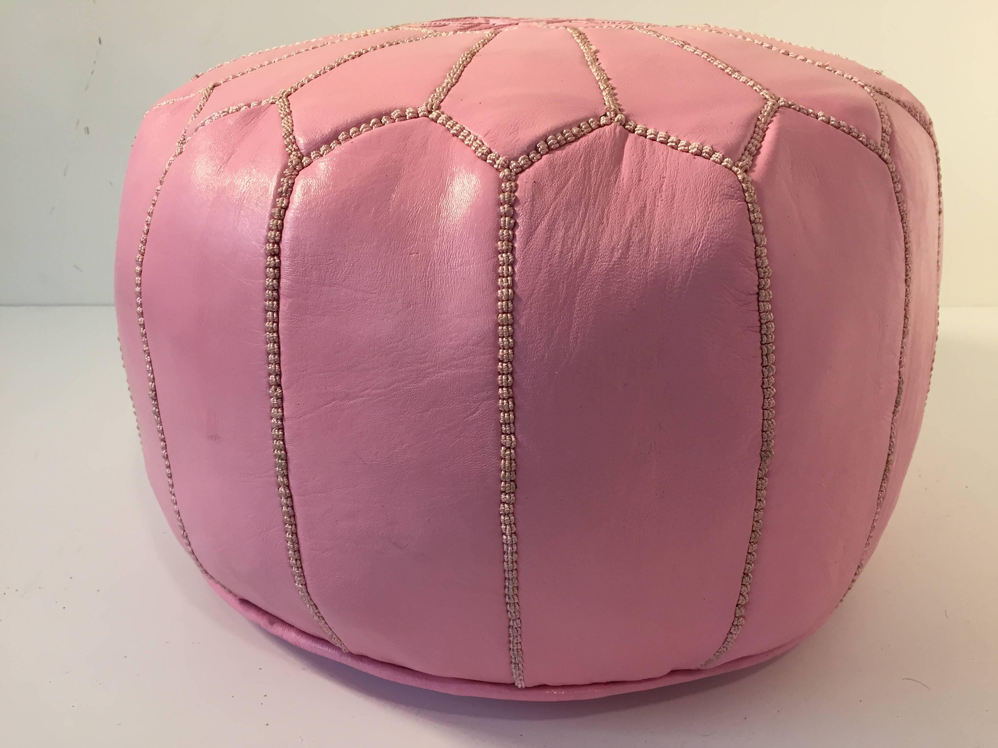 pink moroccan pouf