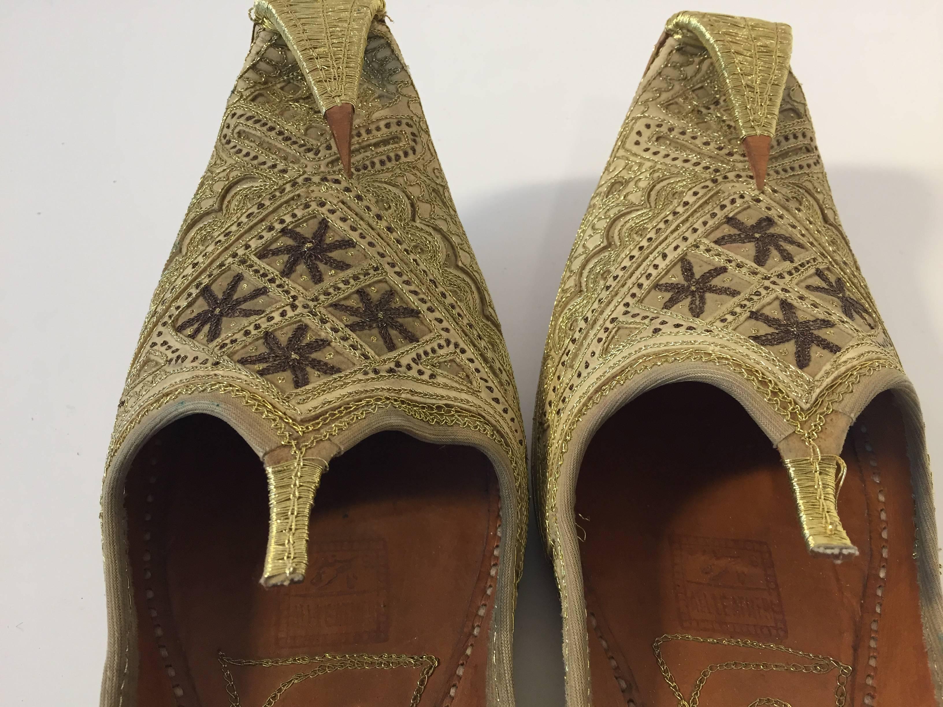 Turkish Handcrafted Moorish Arabian Embroidered Slippers Shoes