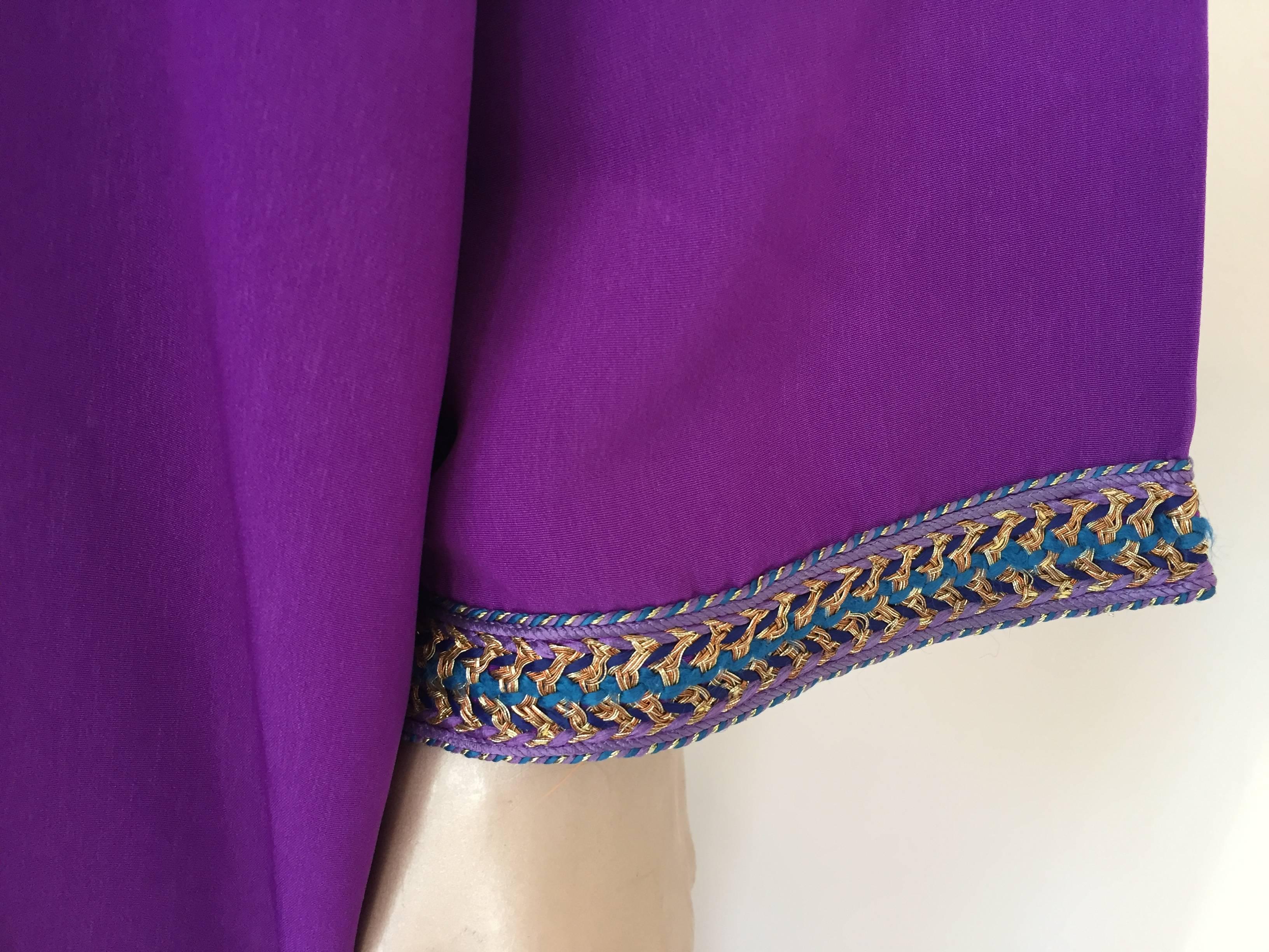 Moorish Moroccan Purple Kaftan Maxi Dress Caftan Size Large to Extra Large