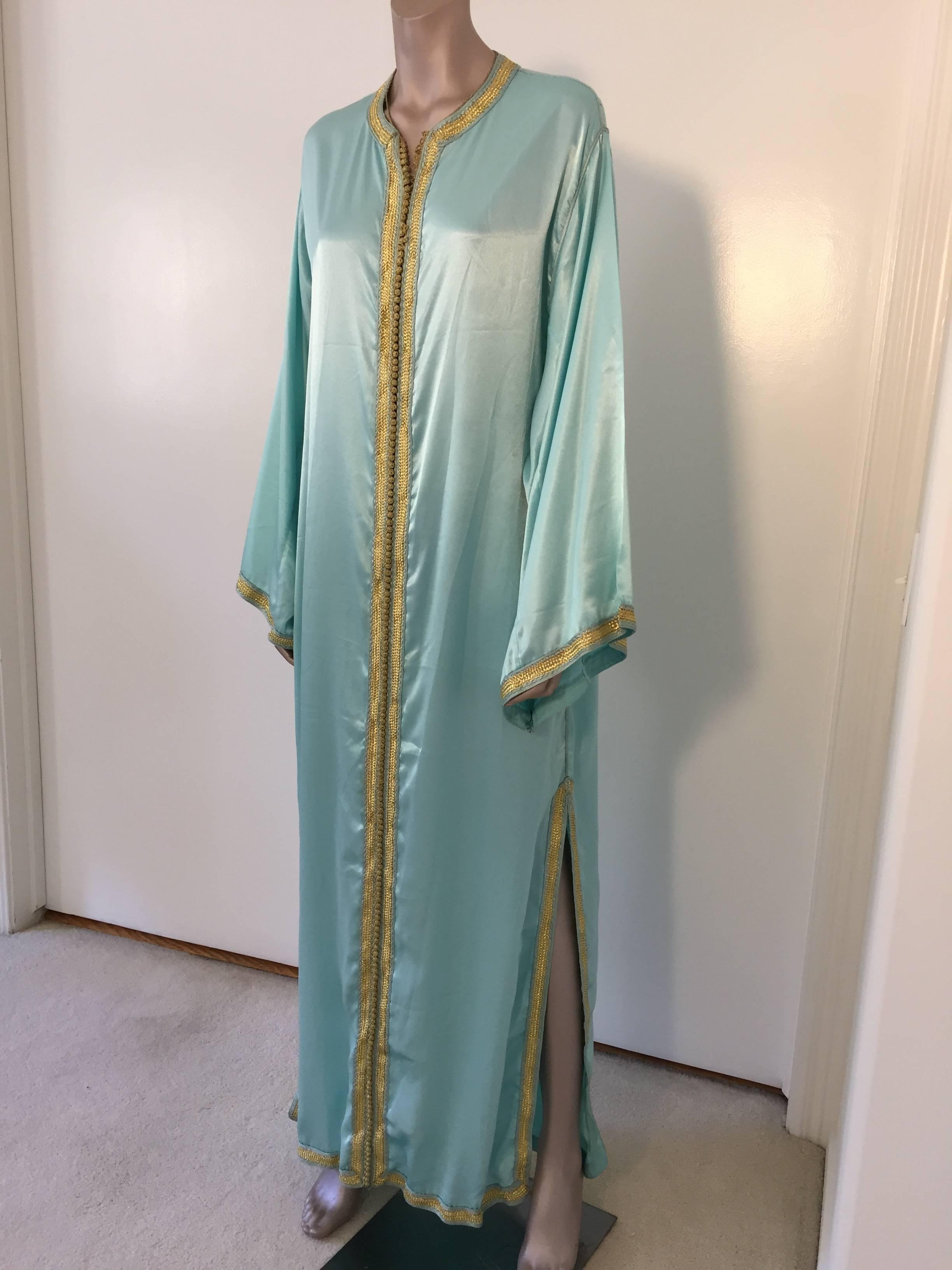 Hand-Crafted Moroccan Luxury Silk Caftan Gown Maxi Dress