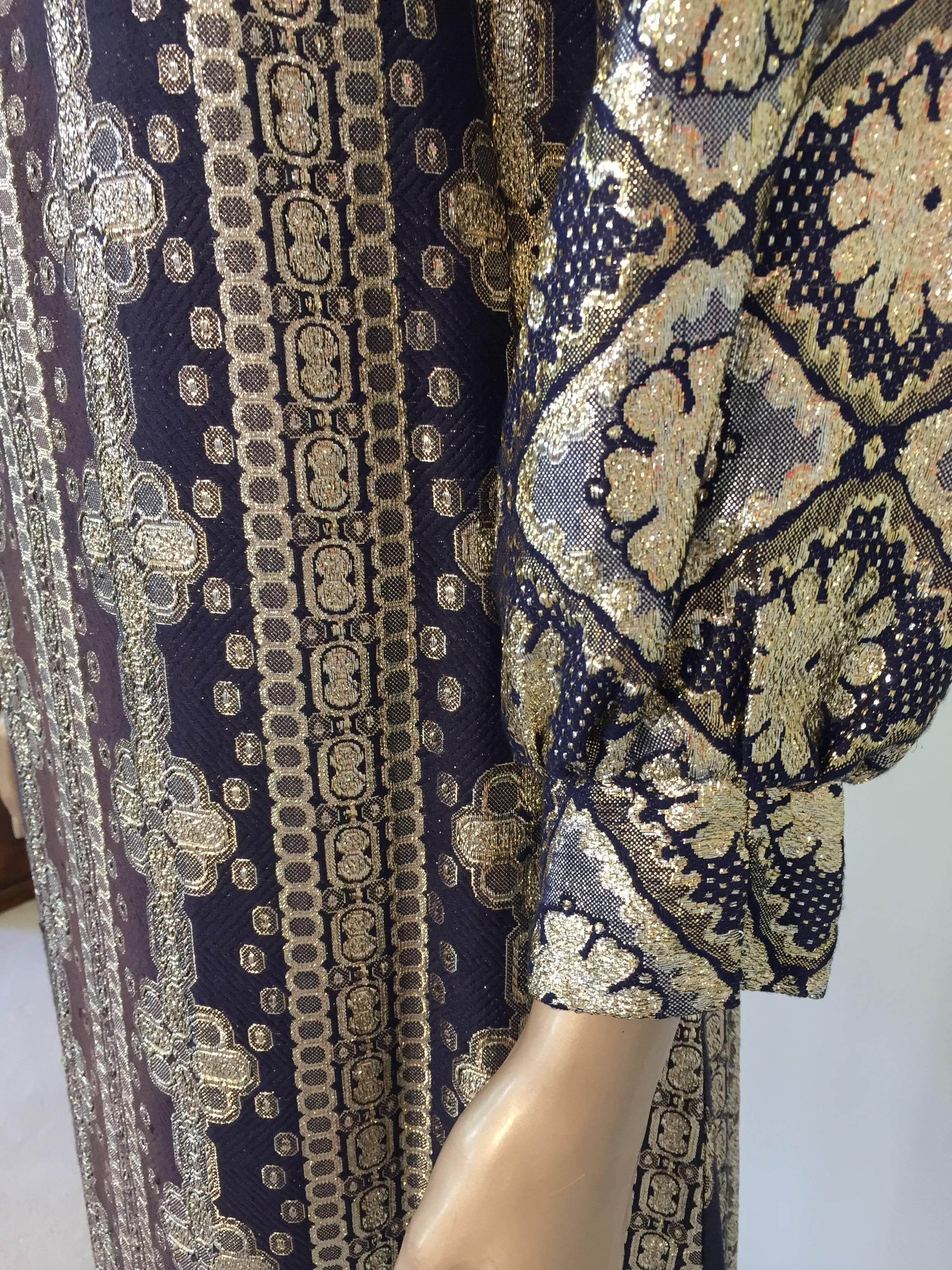Vintage Brocade Caftan by Bob Cunningham Nellica Beitner Neiman Marcus Size S In Good Condition For Sale In North Hollywood, CA