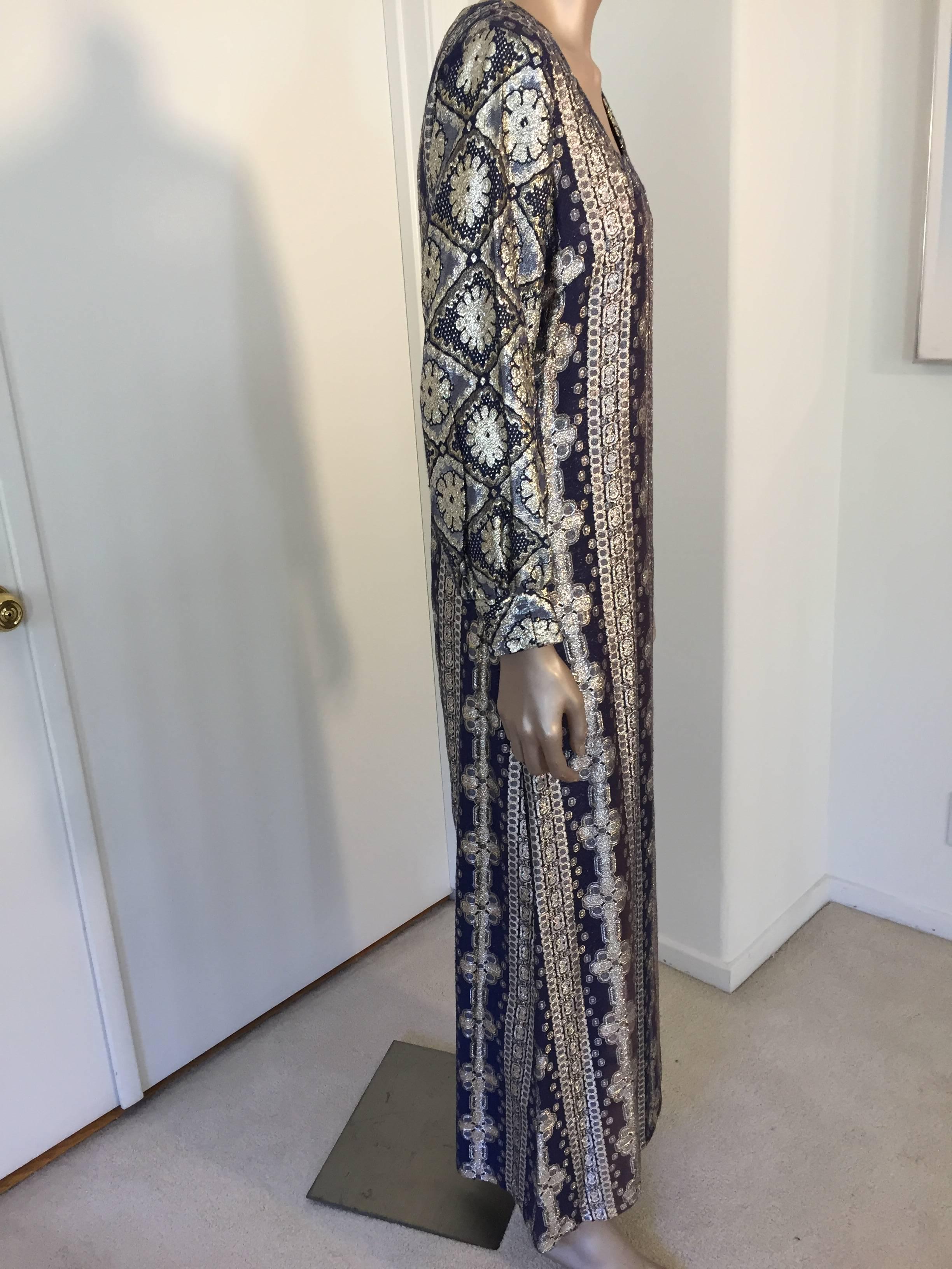 Vintage Brocade Caftan by Bob Cunningham Nellica Beitner Neiman Marcus Size S For Sale 1