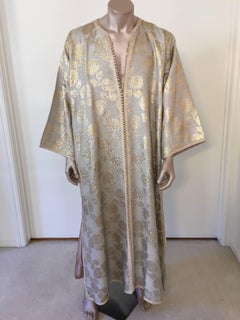 Moroccan Gentleman Silver Brocade Caftan Vintage Kaftan Circa 1960