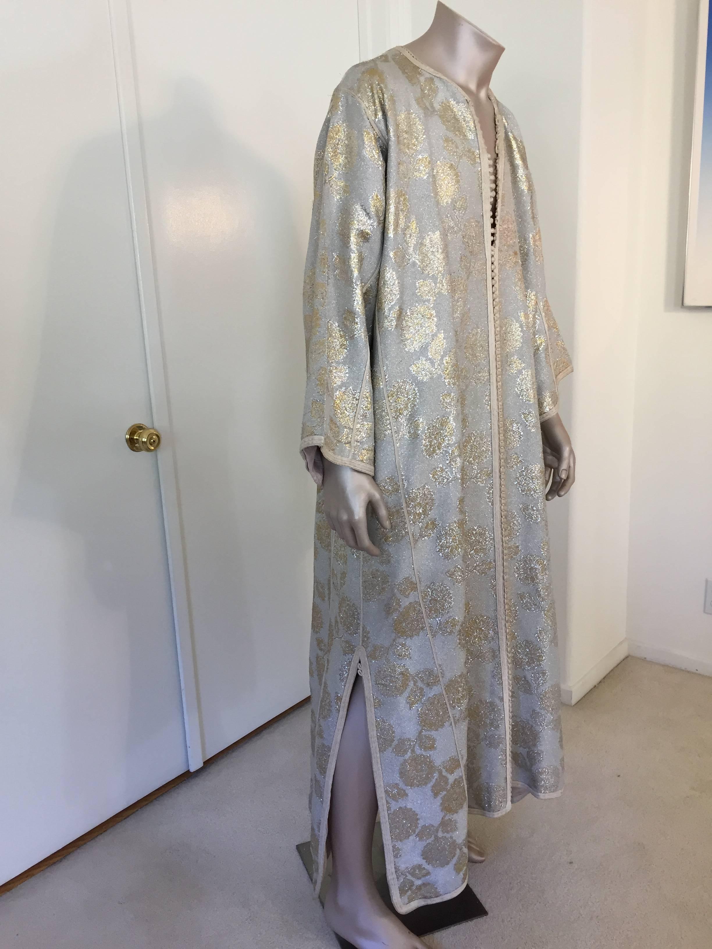 Moroccan Gentleman Silver Brocade Caftan Vintage Kaftan Circa 1960 1