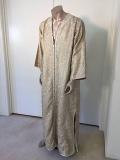 Marokkanischer Kaftan für Herren aus Silber und Goldbrokat, 1960