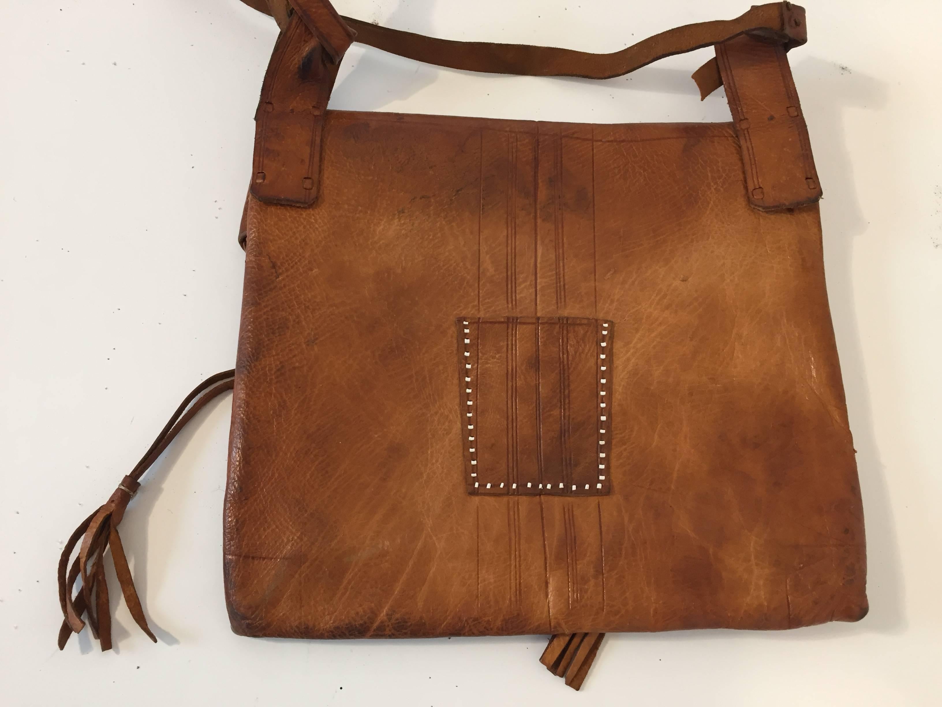 20th Century African Tuareg Moroccan Shoulder Leather Bag