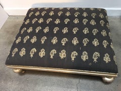 Ottoman Coffee Table with Vintage Moorish Textile Upholstery from Lebanon
