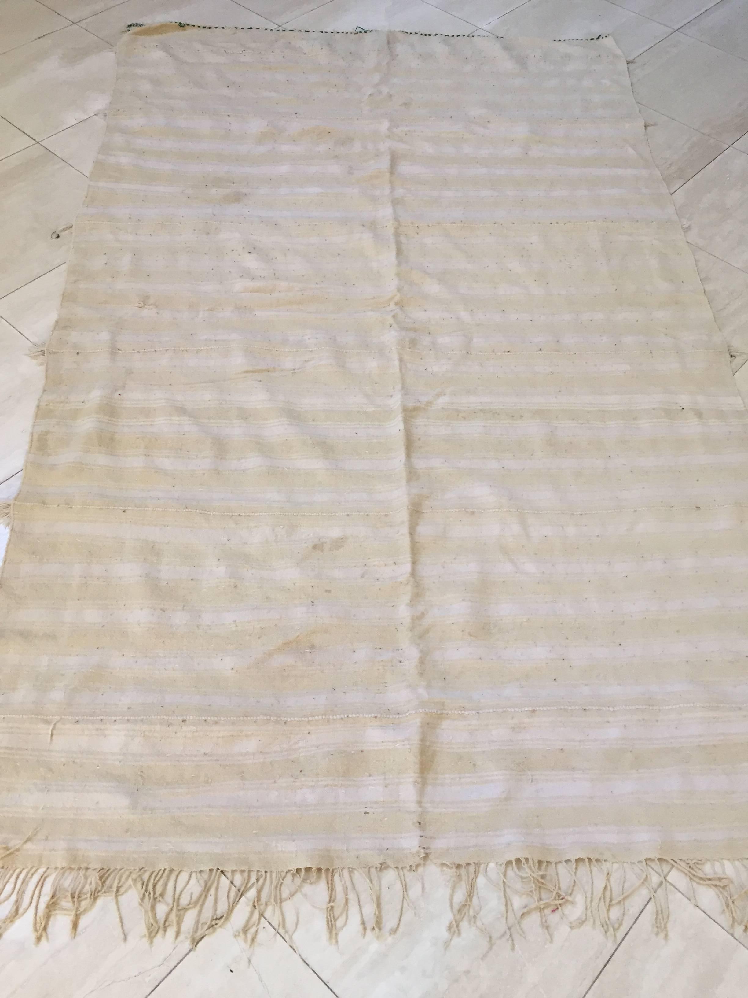 large Vintage Original Tribal Moroccan Wedding Berber Blanket For Sale 3