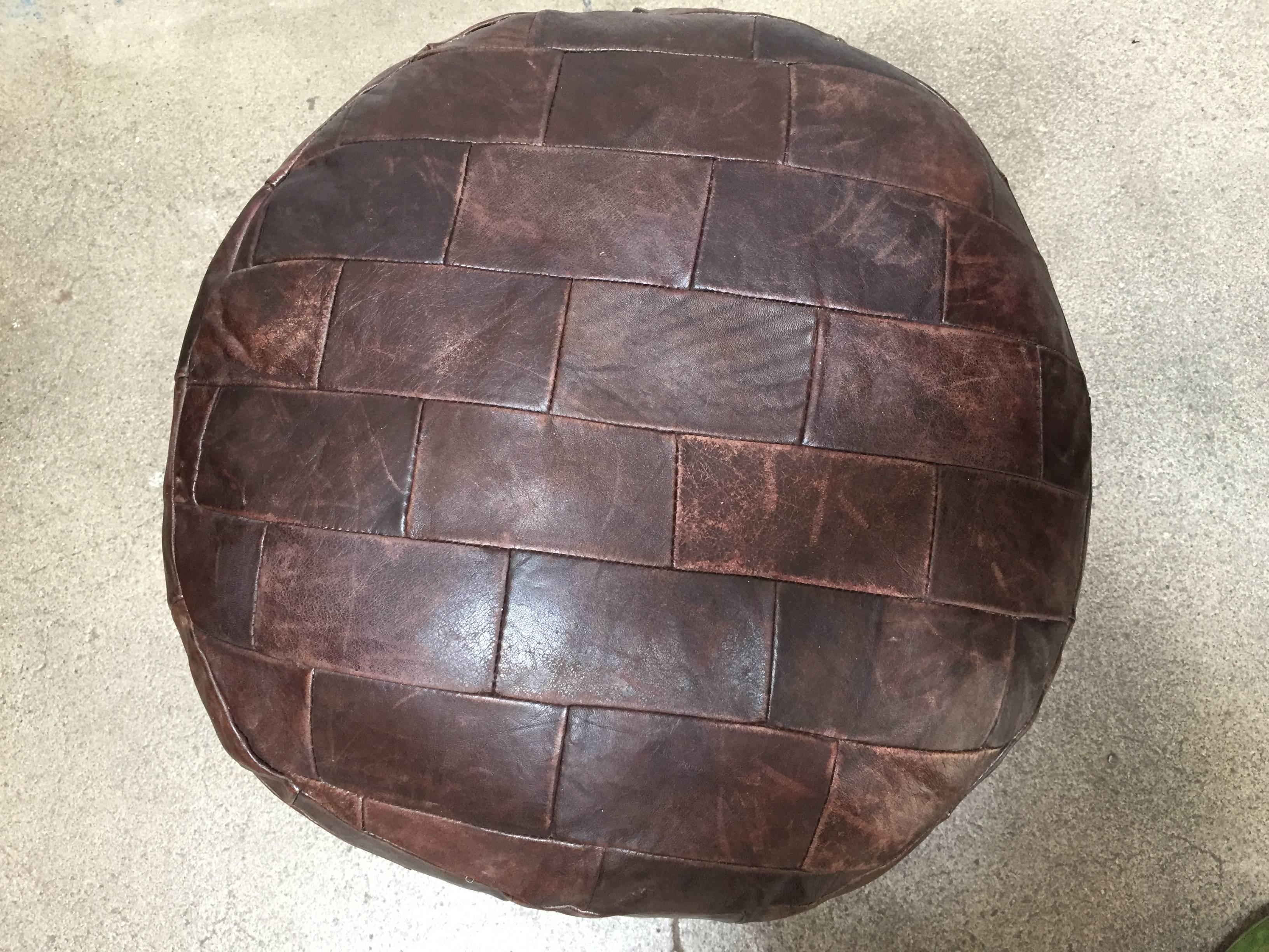 Swiss De Sede Vintage Brown Leather Ottoman