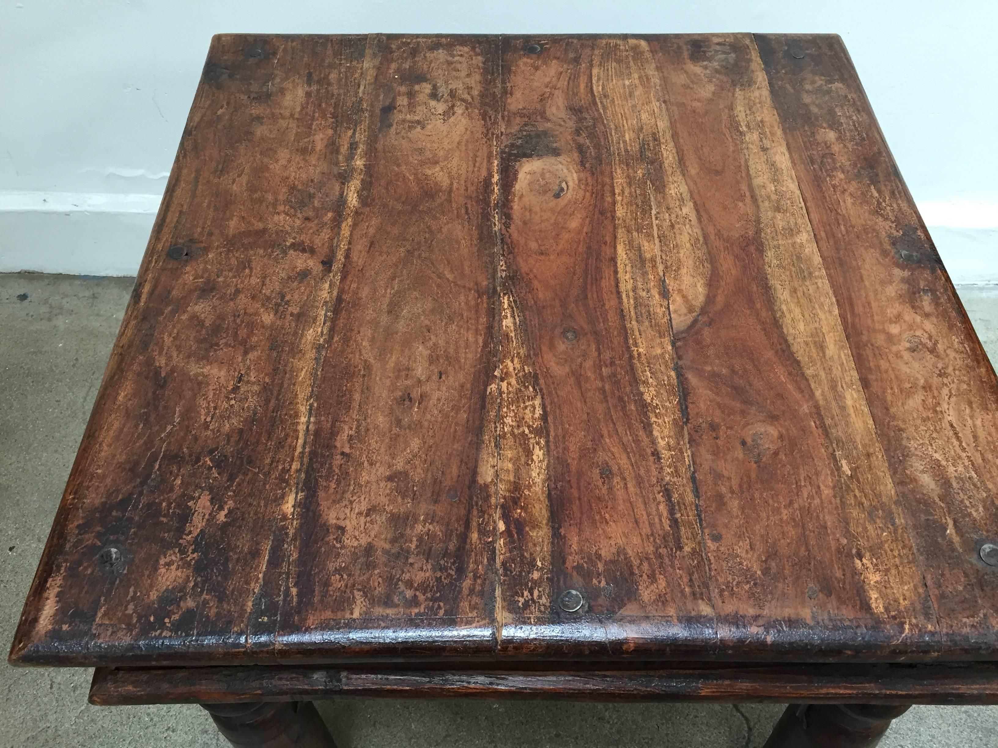 20th Century Vintage Handcrafted Teak Side Table, India