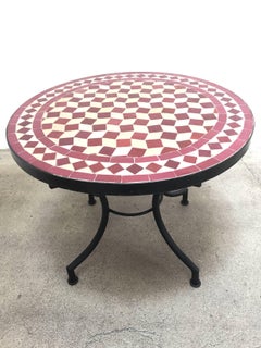 Moroccan Mosaic Side Table on Low Iron Base