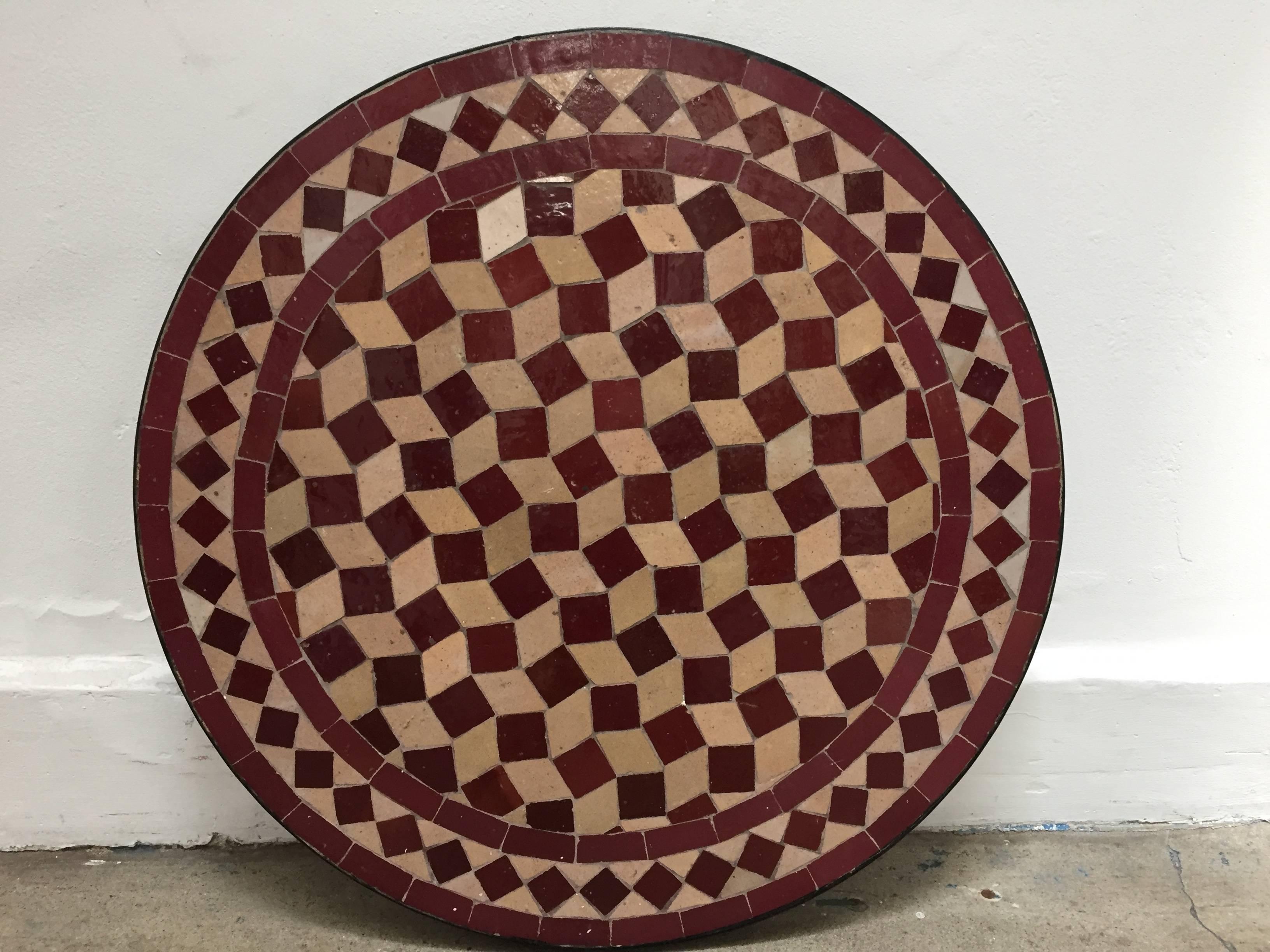 Moroccan Mosaic Side Table on Low Iron Base 1