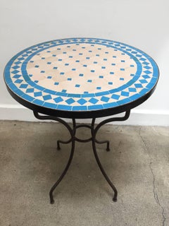 Moroccan Mosaic Blue Tile Bistro Table