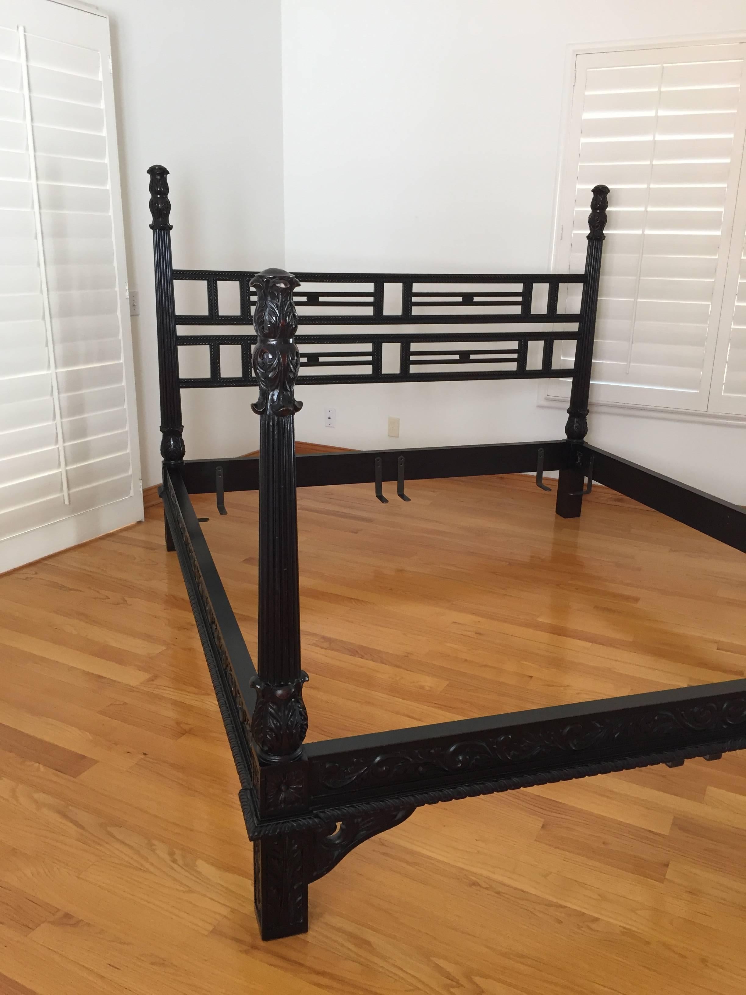 Carved Four-Poster King Bed 2