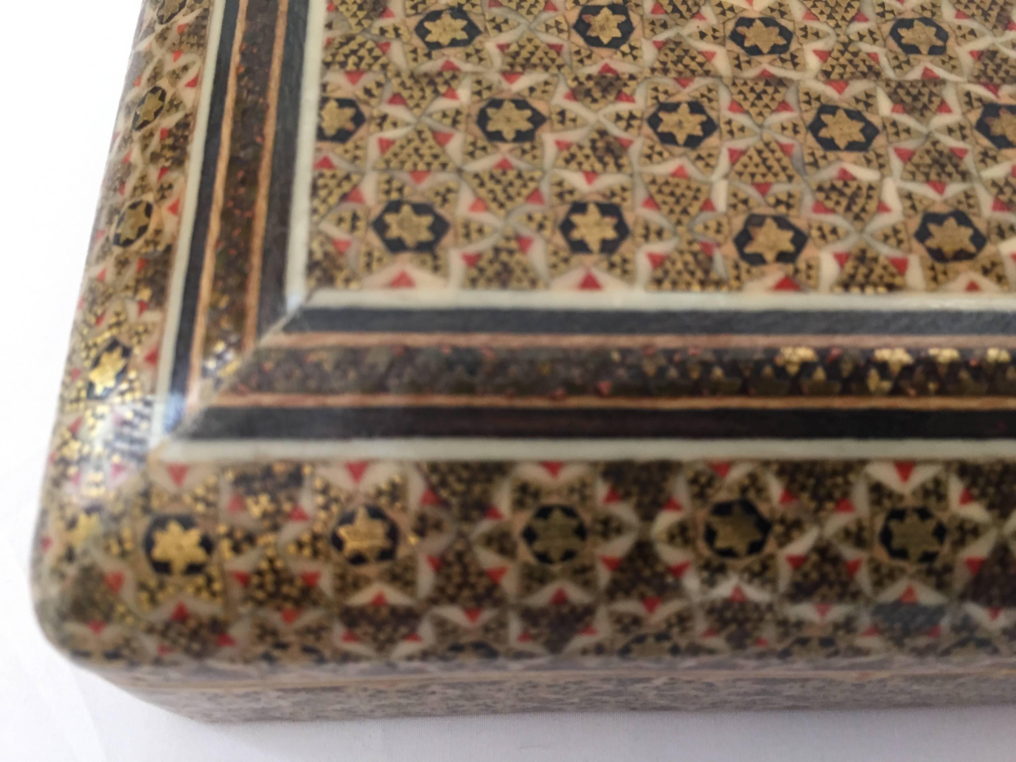 Persian Khatam Micro Mosaic Jewelry Box In Excellent Condition In North Hollywood, CA