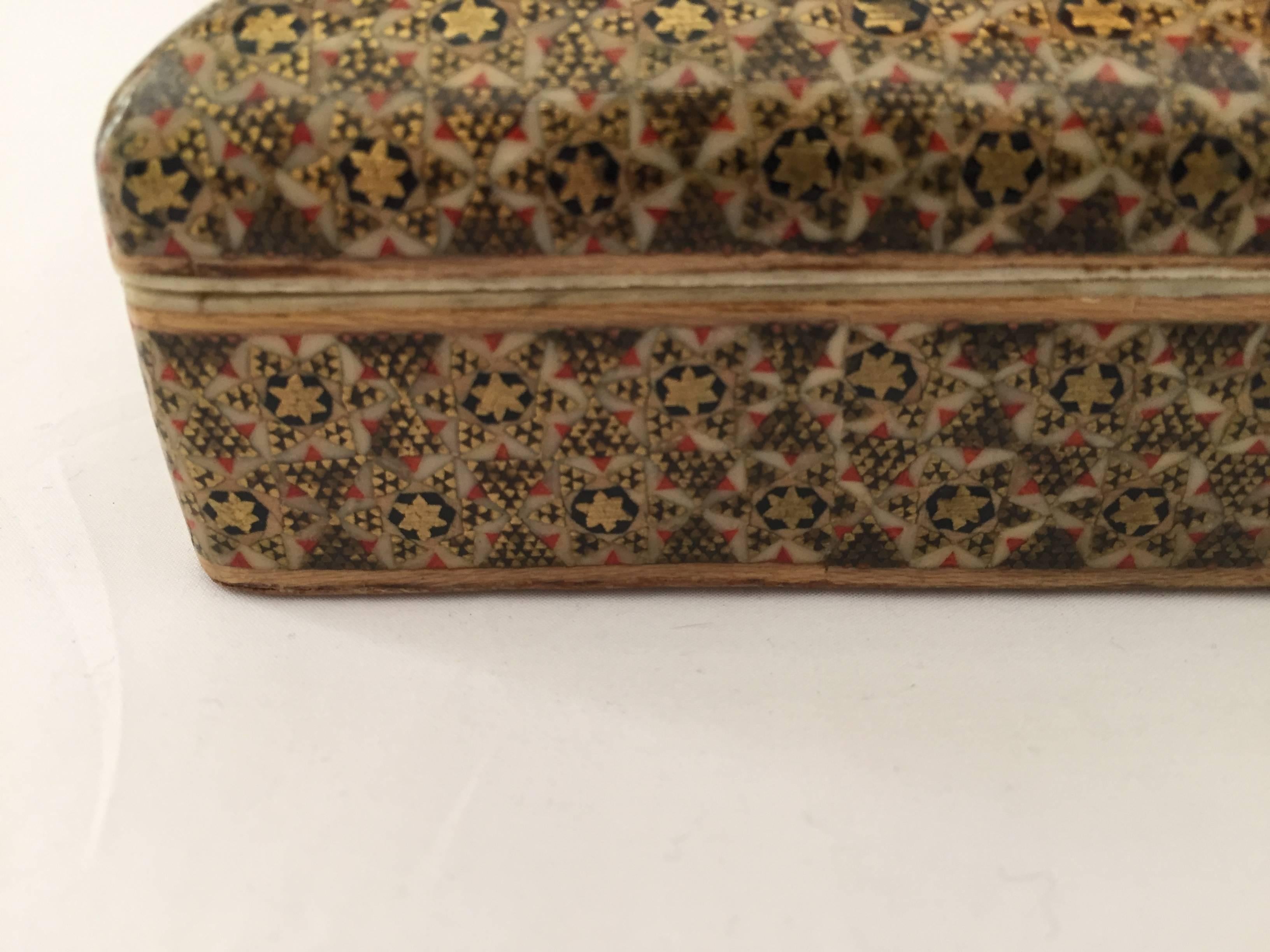 20th Century Persian Khatam Micro Mosaic Jewelry Box