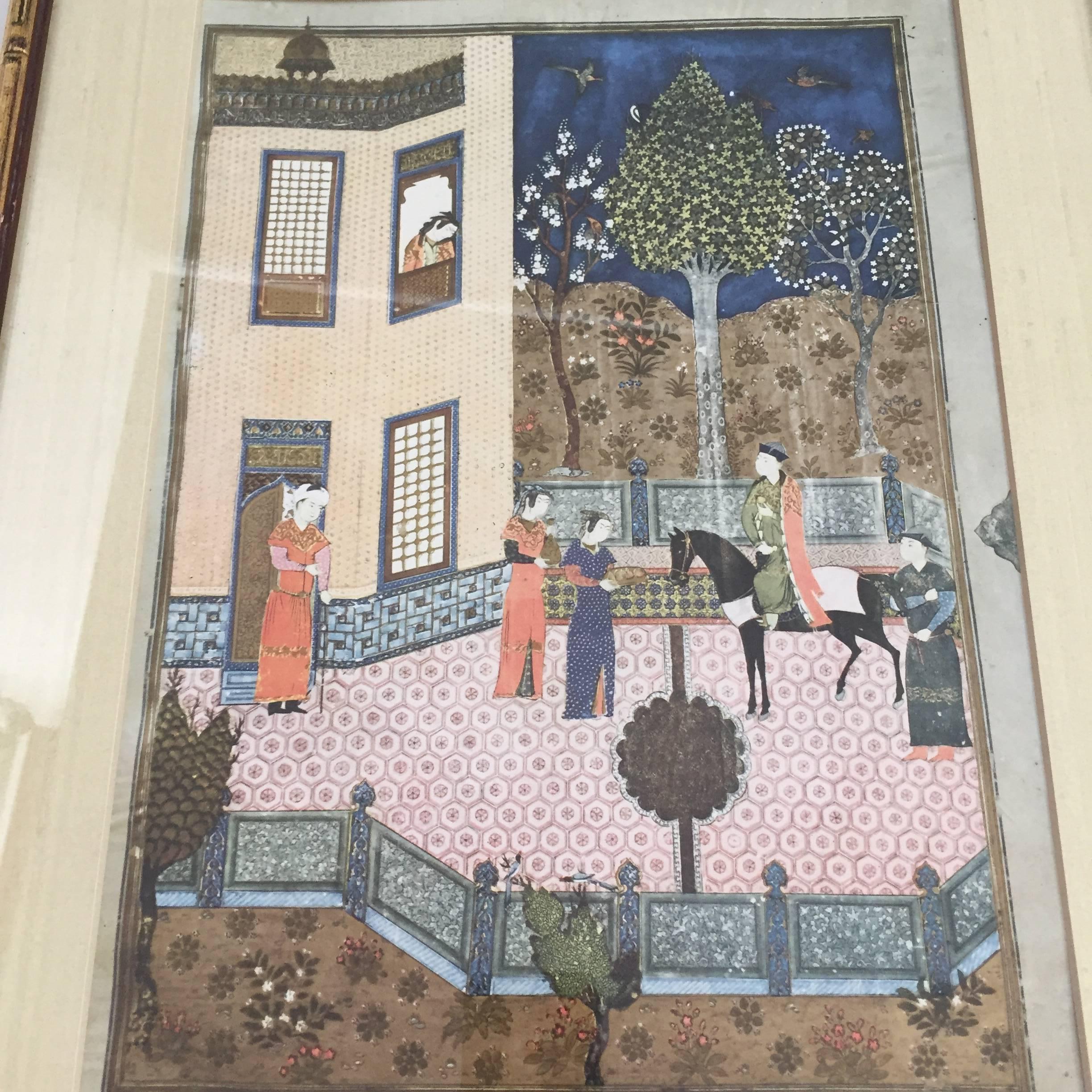 19th Century Indian Mughal Style Miniature Painting 1