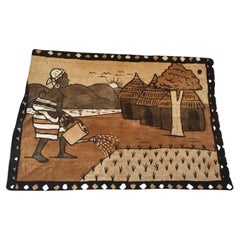 Vintage Korhogo Handwoven Mud Cloth Textile Ivory Coast Africa Folk Art