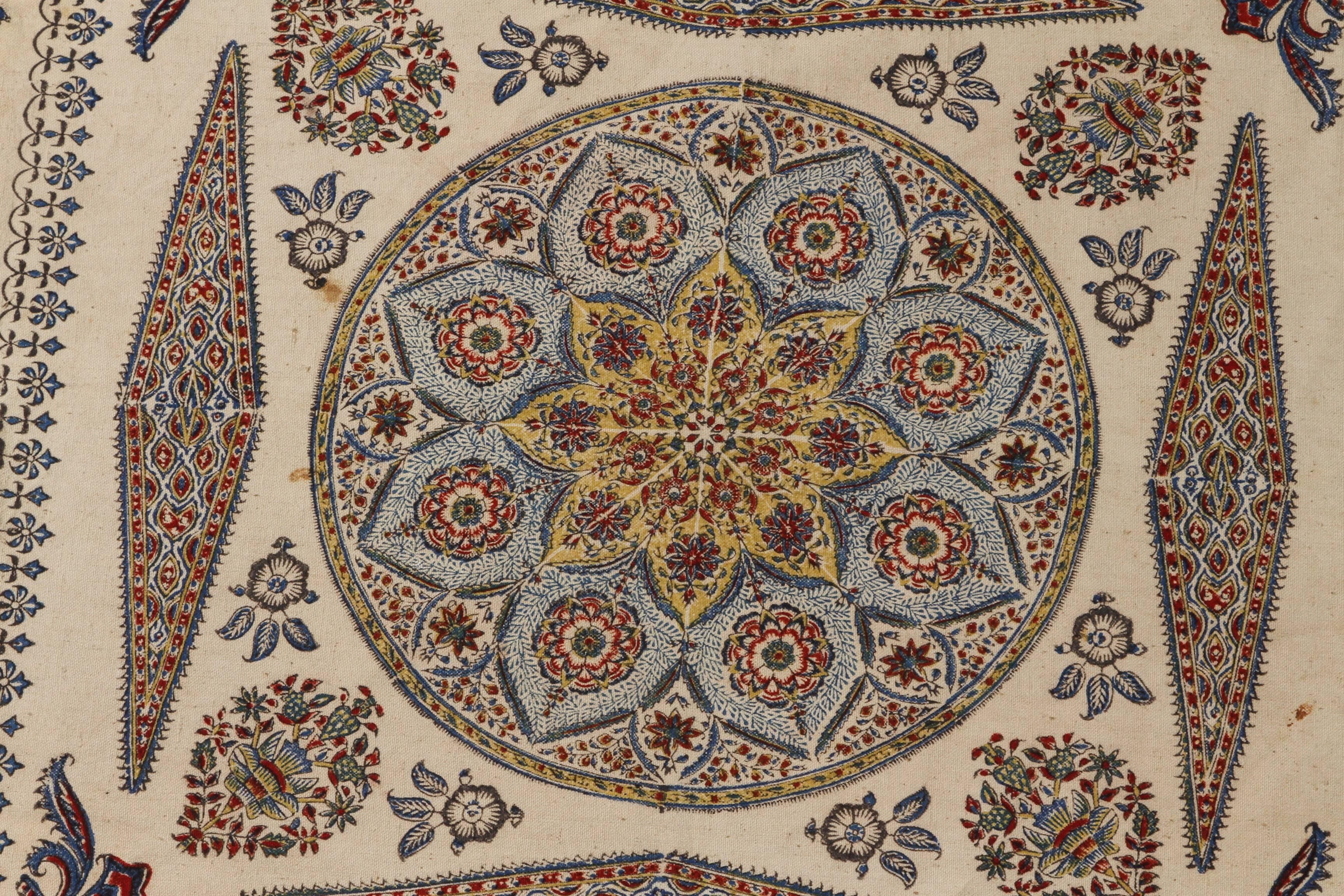 20th Century Persian Paisley Woodblock Printed Textile
