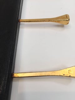 Leather and Brass Tie Rack by Longchamp Paris, France, 1960s