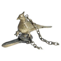 Hanging Mughal Deccani Bronze Oil Lamp in the Shape of a Bird India