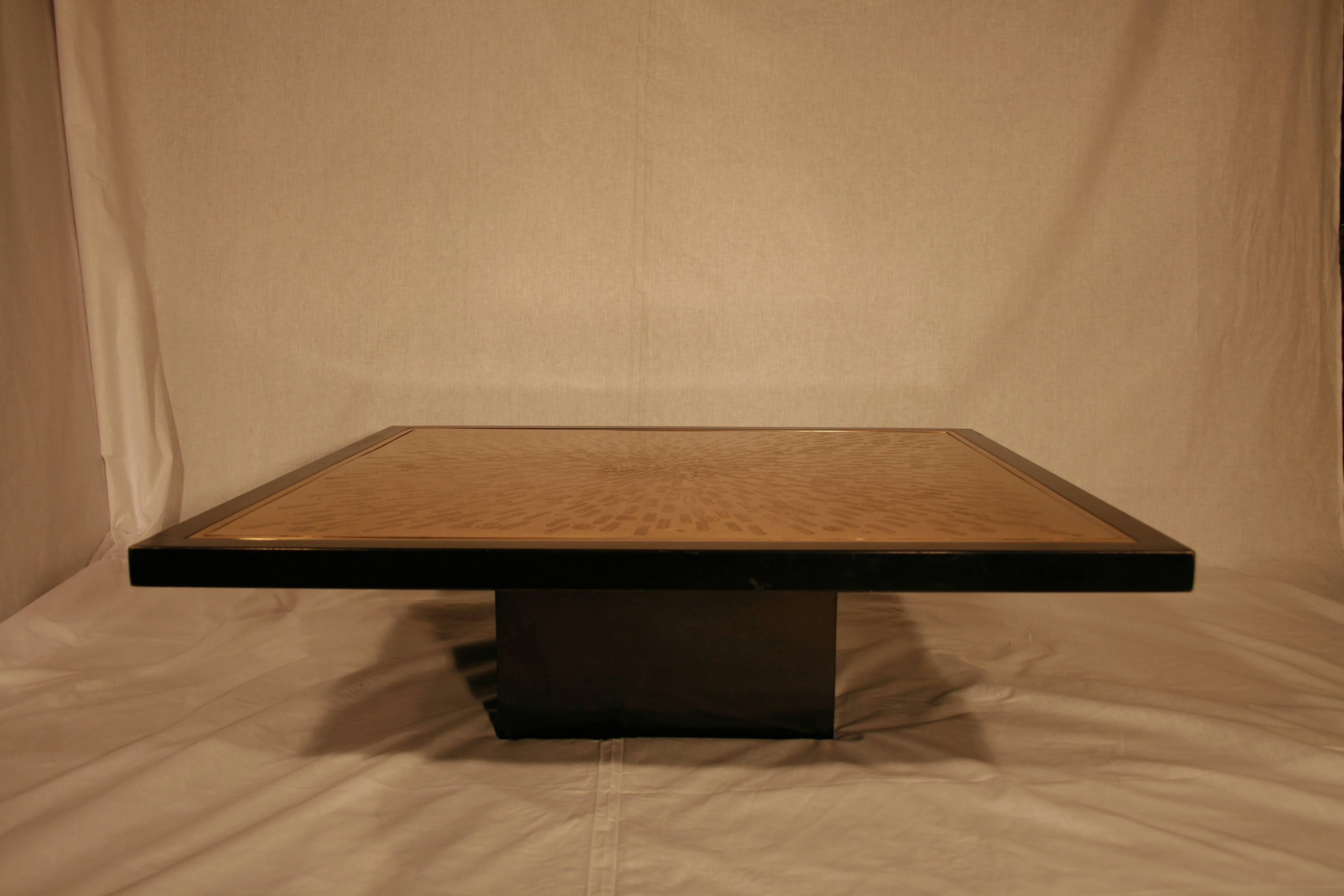 Coffee table by Maud signed 1984, school of lova creation.