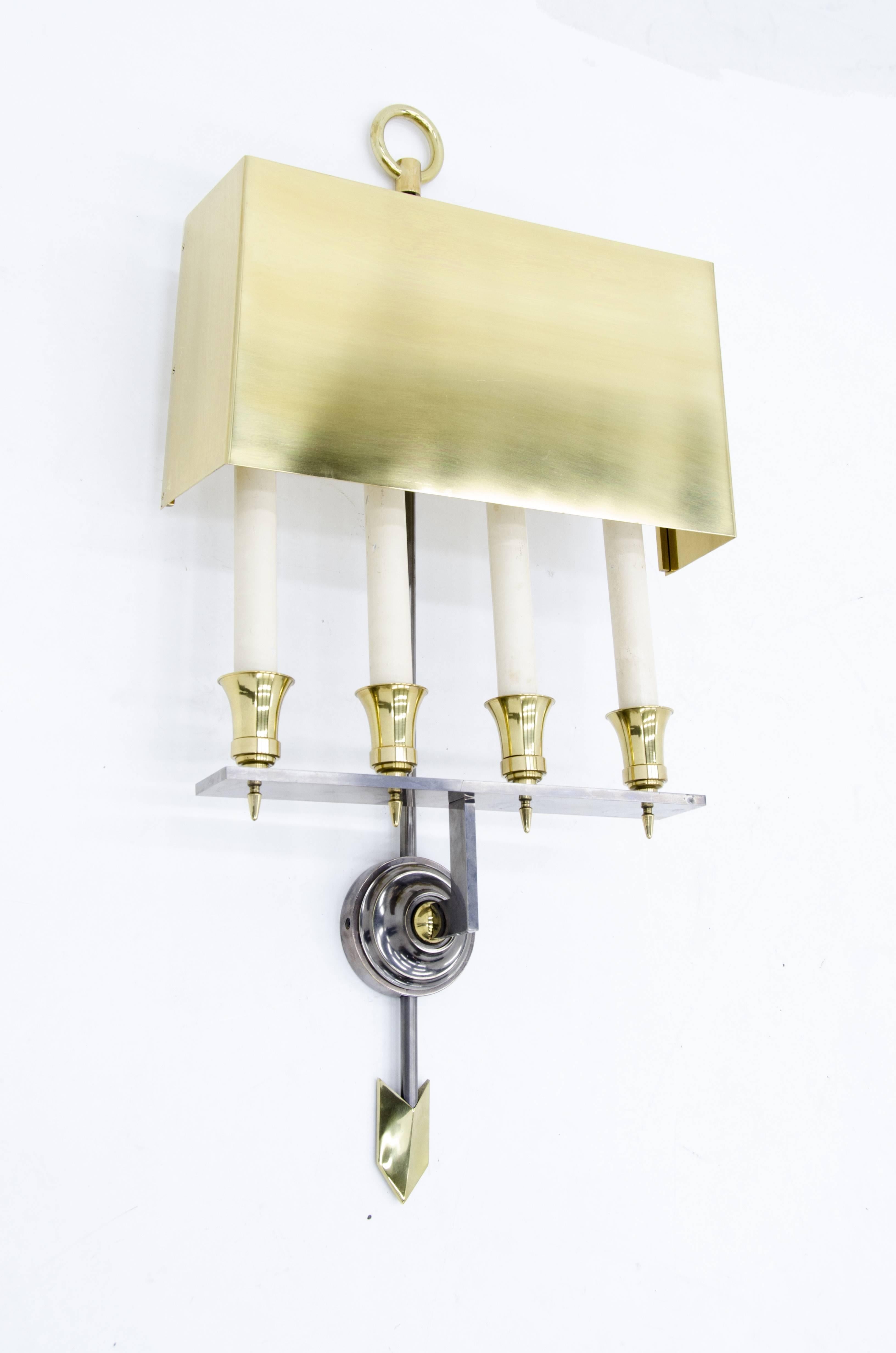 Pair of Sconces by Gilbert Poillerat In Excellent Condition For Sale In New York, NY
