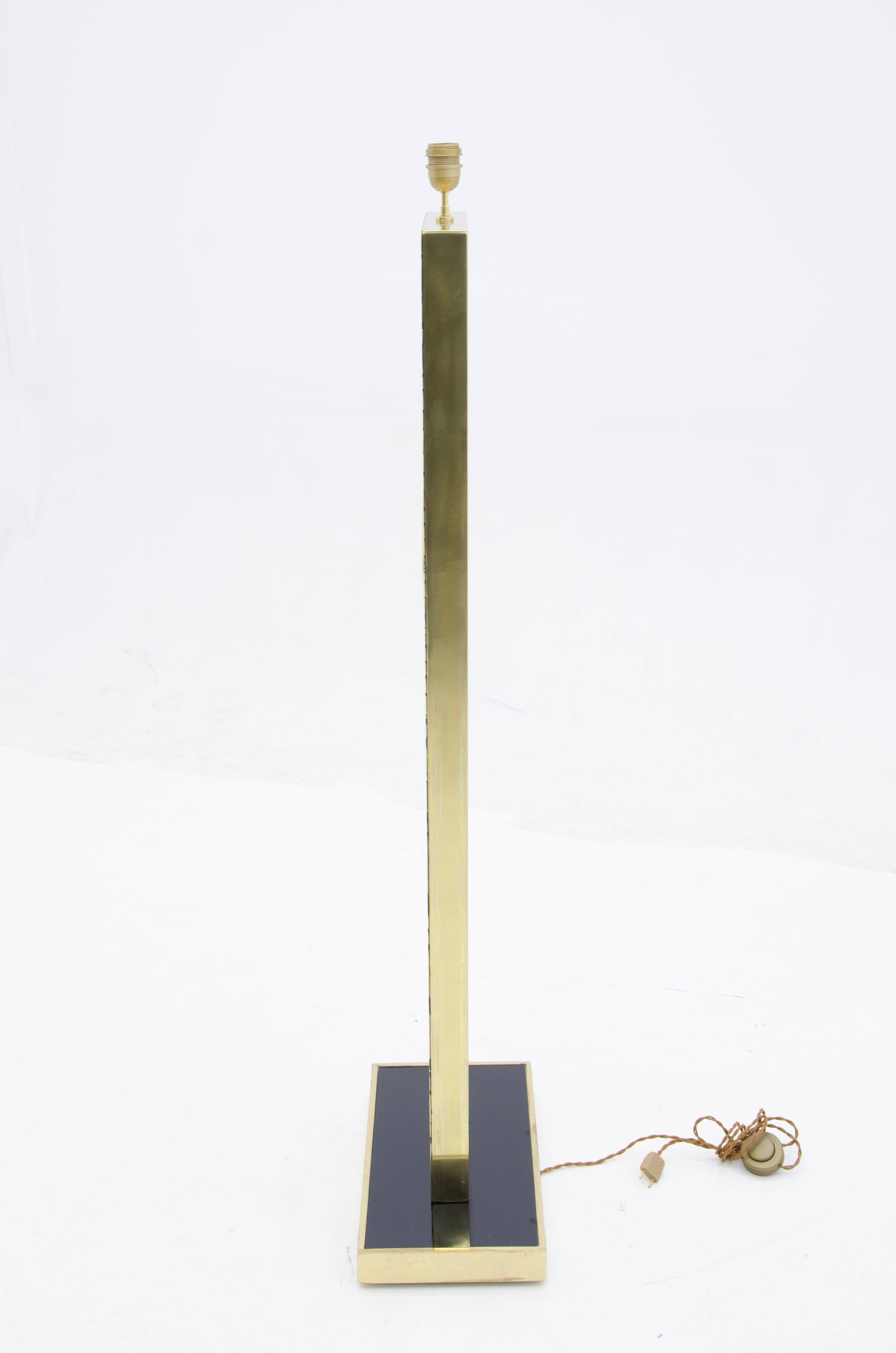 Inlay Floor Lamps in Brass Mosaic by Stan Usel For Sale