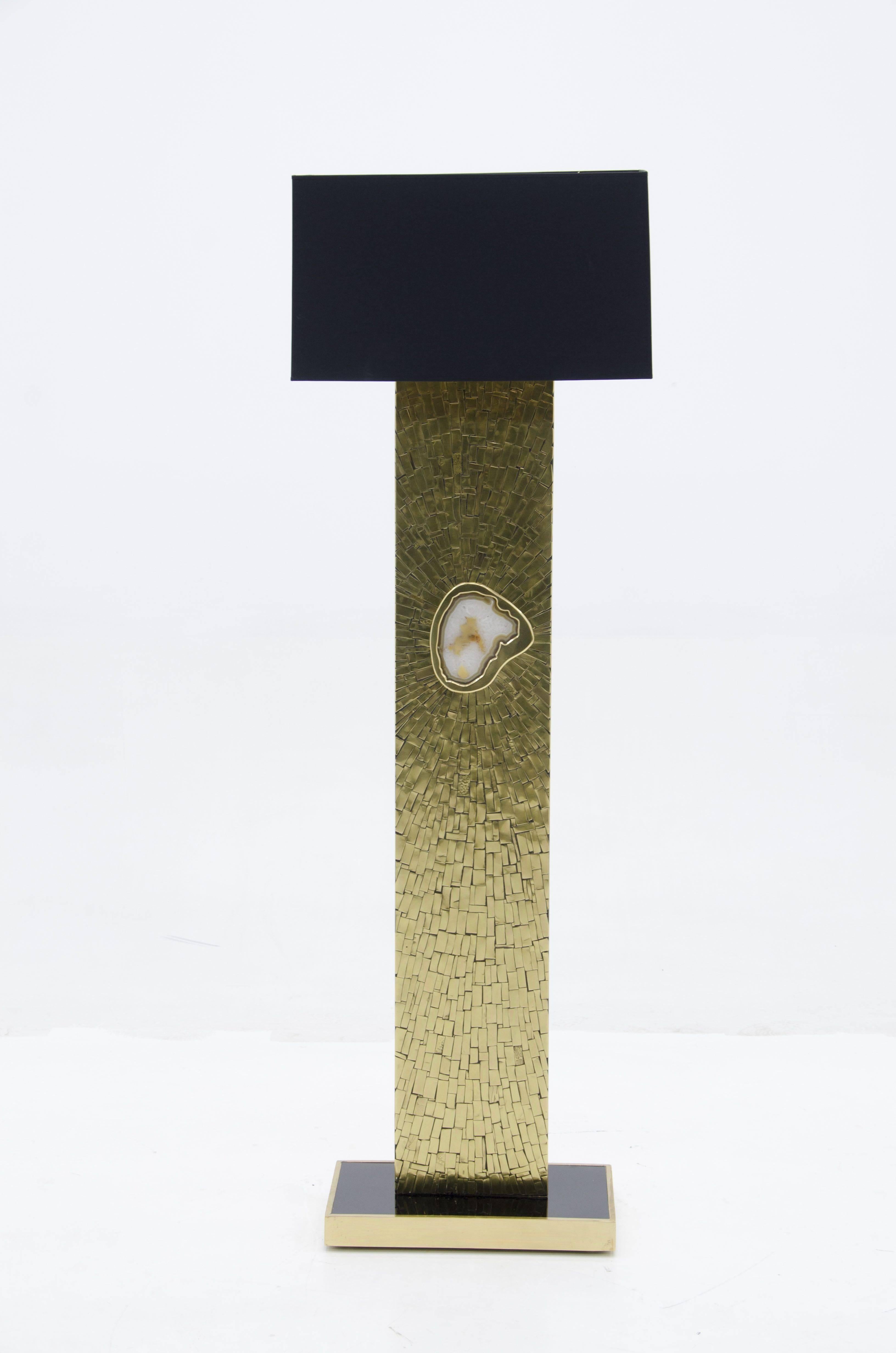 Contemporary Floor Lamps in Brass Mosaic by Stan Usel For Sale