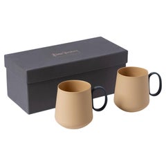 Handmade Porcelain Mug Set of Two - Straw   Esma Dereboy Tube Collection