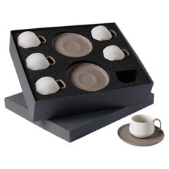 Espressotassen-Set mit Untertassen, 6er-Set, Rock-Ivory