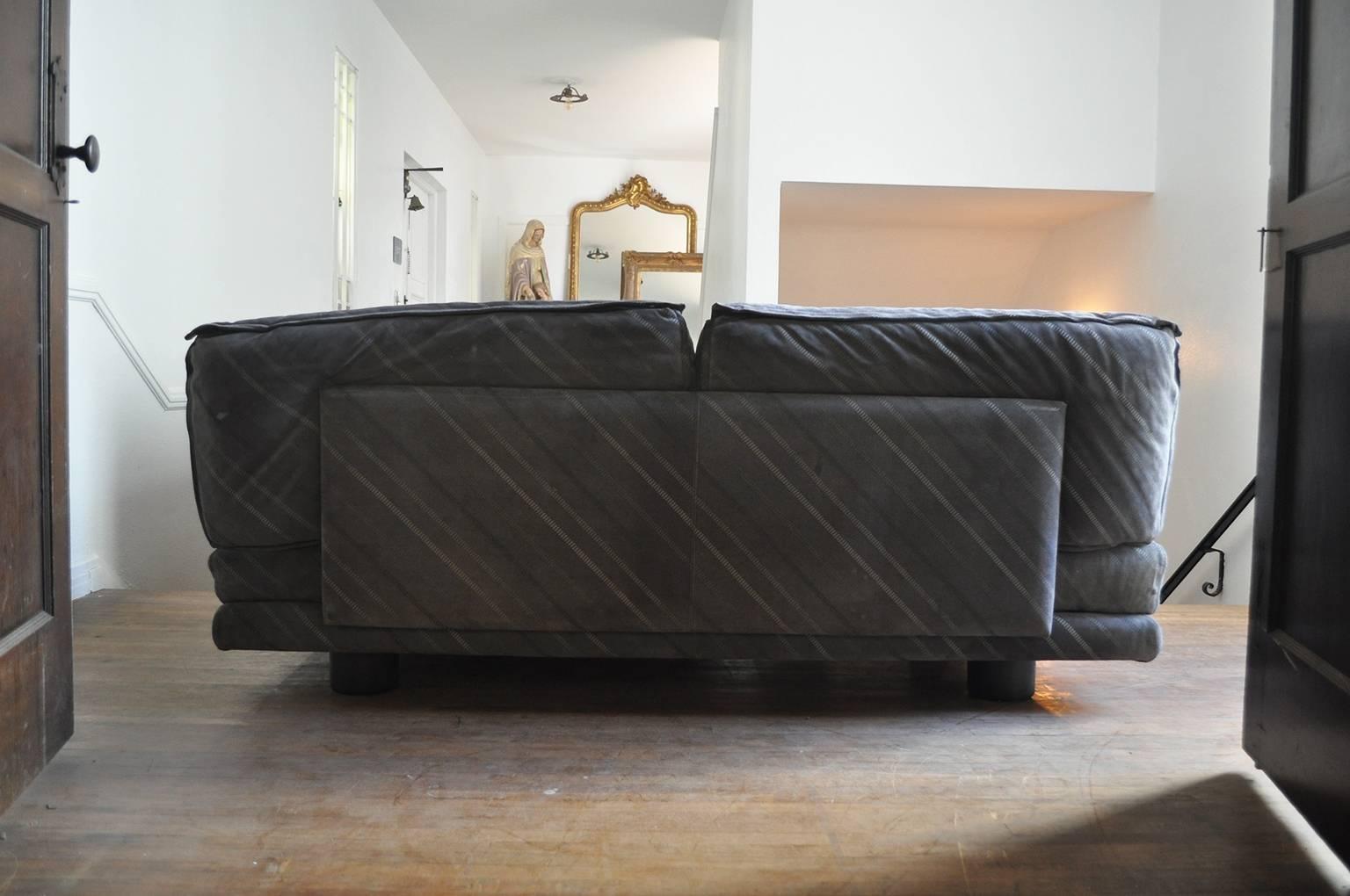 Post-Modern Saporiti Suede Sofa