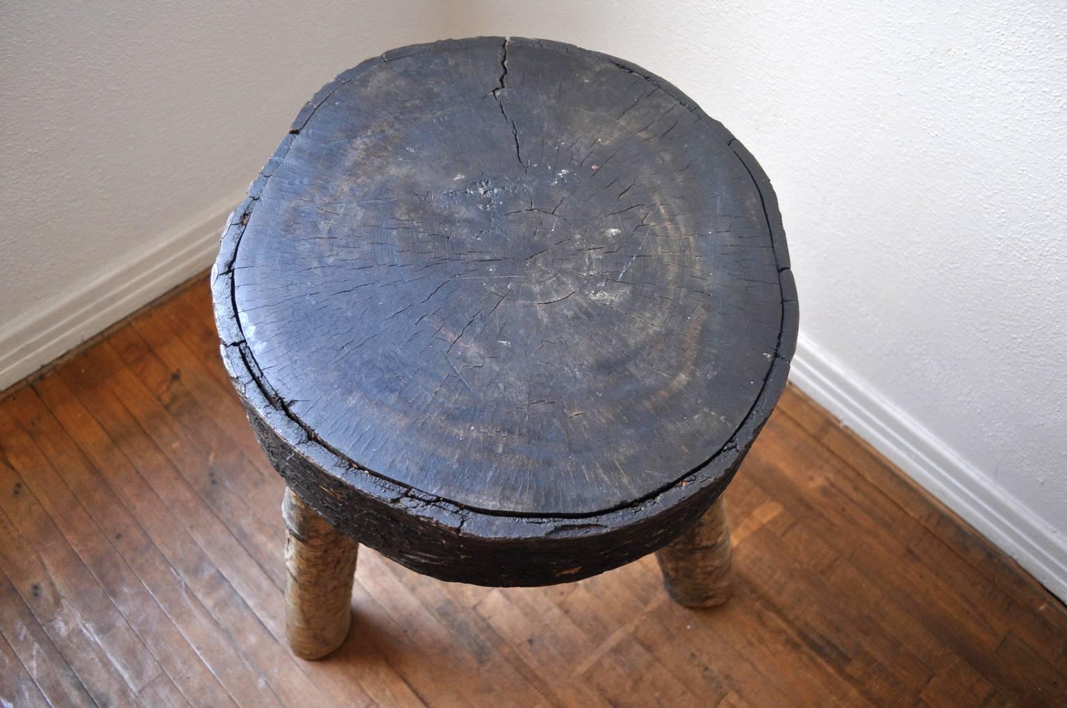 Late 20th Century Pacific Northwest Folk Art Wood Stump Table