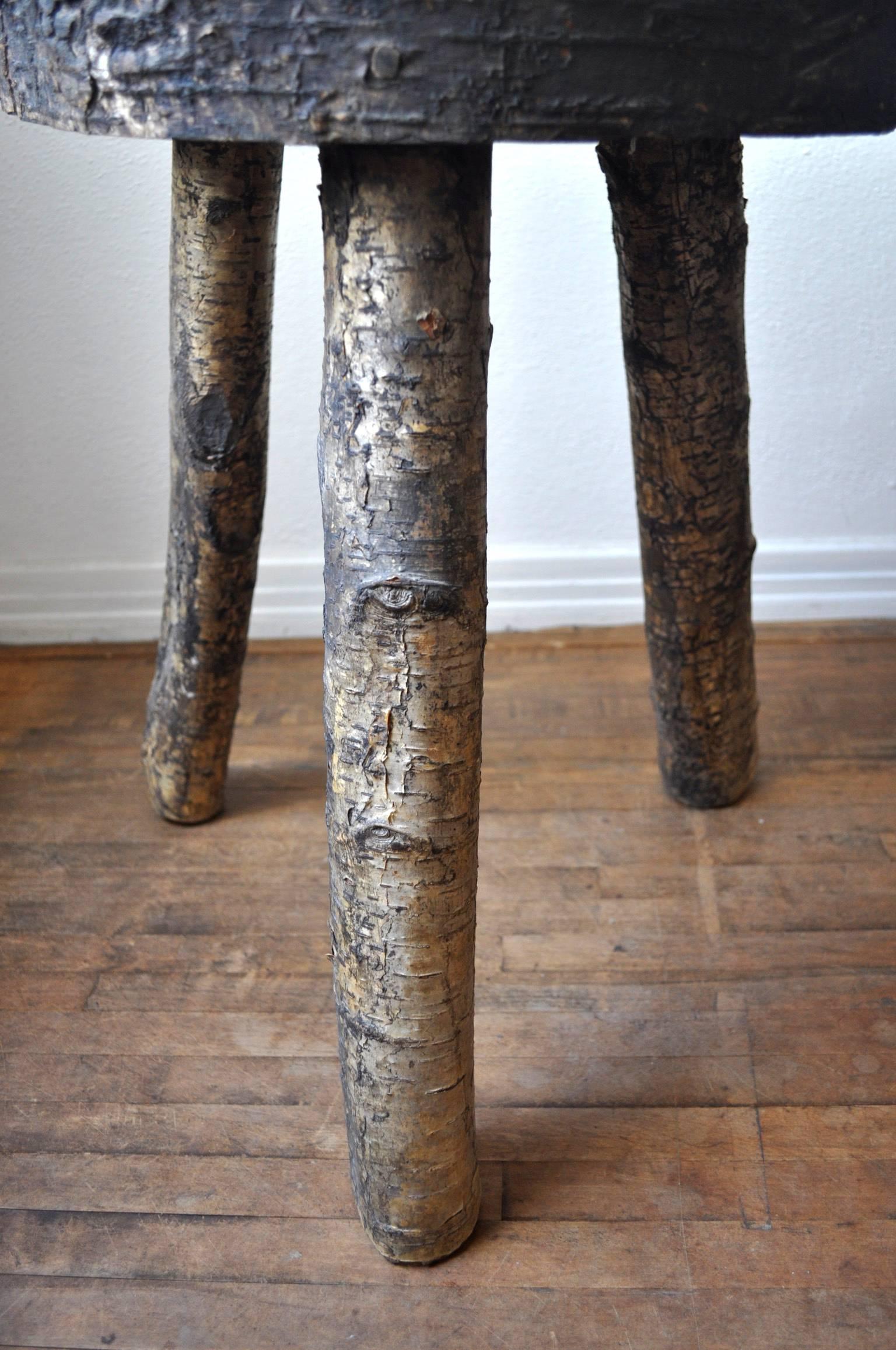 Pacific Northwest Folk Art Wood Stump Table 3