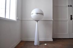 1970s White Globe Standing Lamp