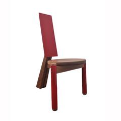 815 Series Side Chair Rectangular Back in Walnut with Red 9