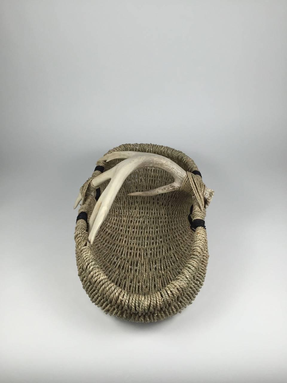 Custom Deer Antler Basket by Dax Savage In Excellent Condition In Los Angeles, CA