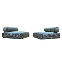 Pair of "Cushion Cut" Floor Cushions 4