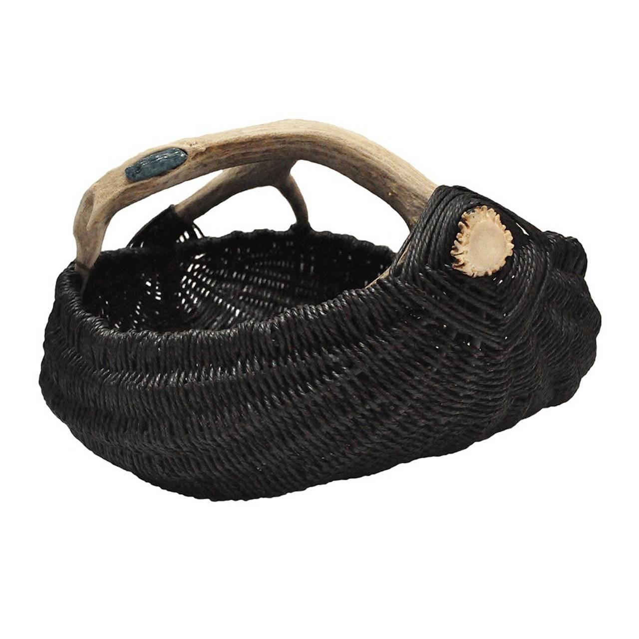 Custom Antler Basket with Blue Kyanite