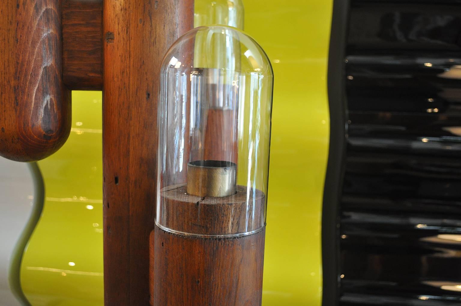 Wood Table Cactus Lamp In Excellent Condition In Los Angeles, CA