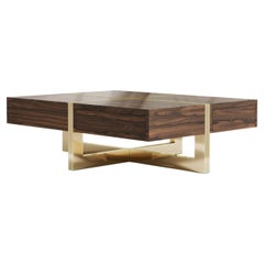 Majoré Coffee Table with Hidden Storage and Polished Walnut by Palena Furniture
