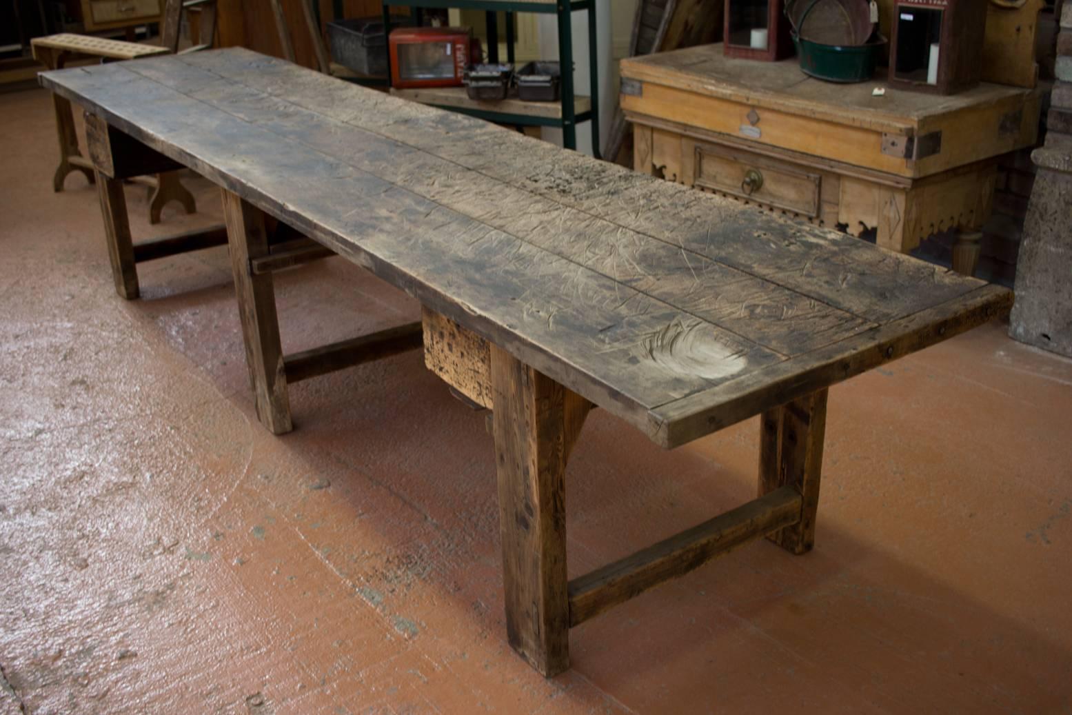 Substantial Antique French Industrial Work Table 5