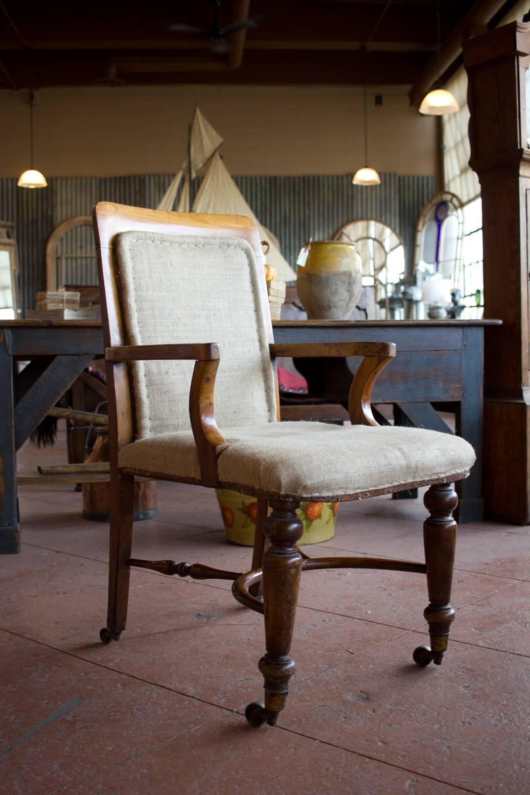 British Antique English Library Chair