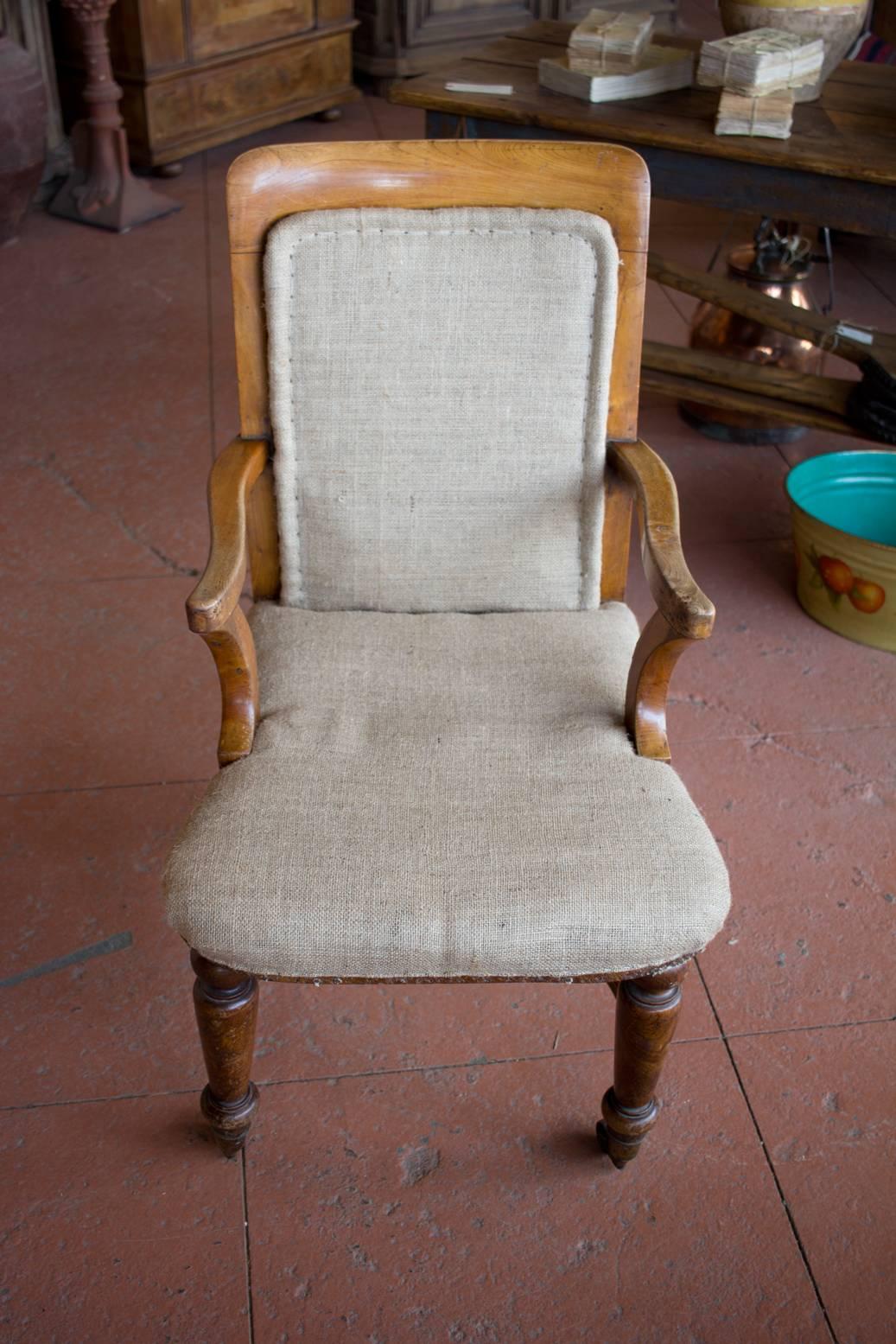 Antique English Library Chair In Good Condition In Calgary, Alberta