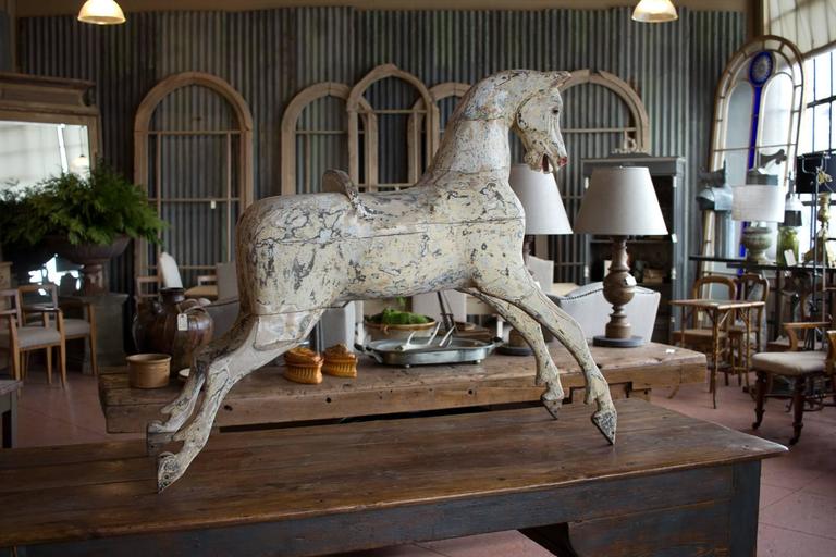 Antique English Rocking Horse At 1stdibs Exquisite 19th Century Antique Wooden Rocking Horse With Its Original Paint Although There Are No