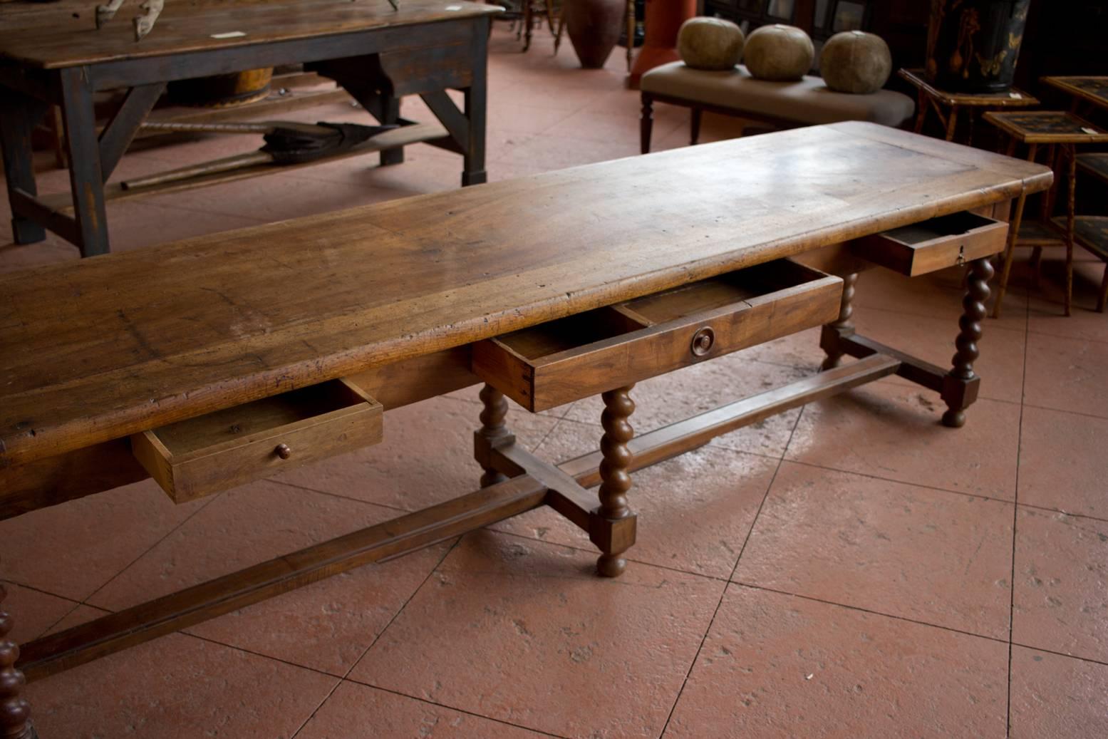 Substantial 19th Century French Walnut Draper's Table 1
