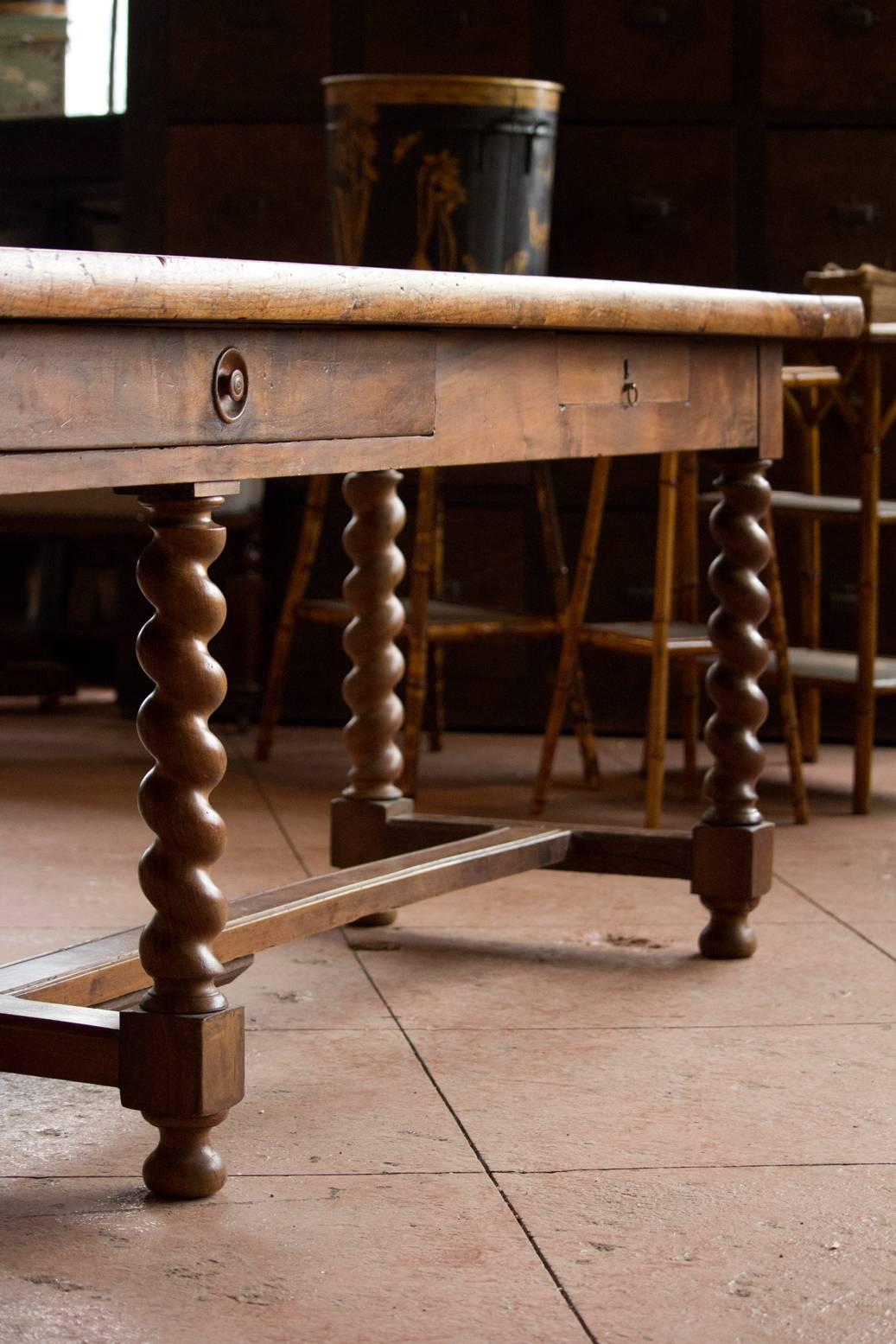 Substantial 19th Century French Walnut Draper's Table 4