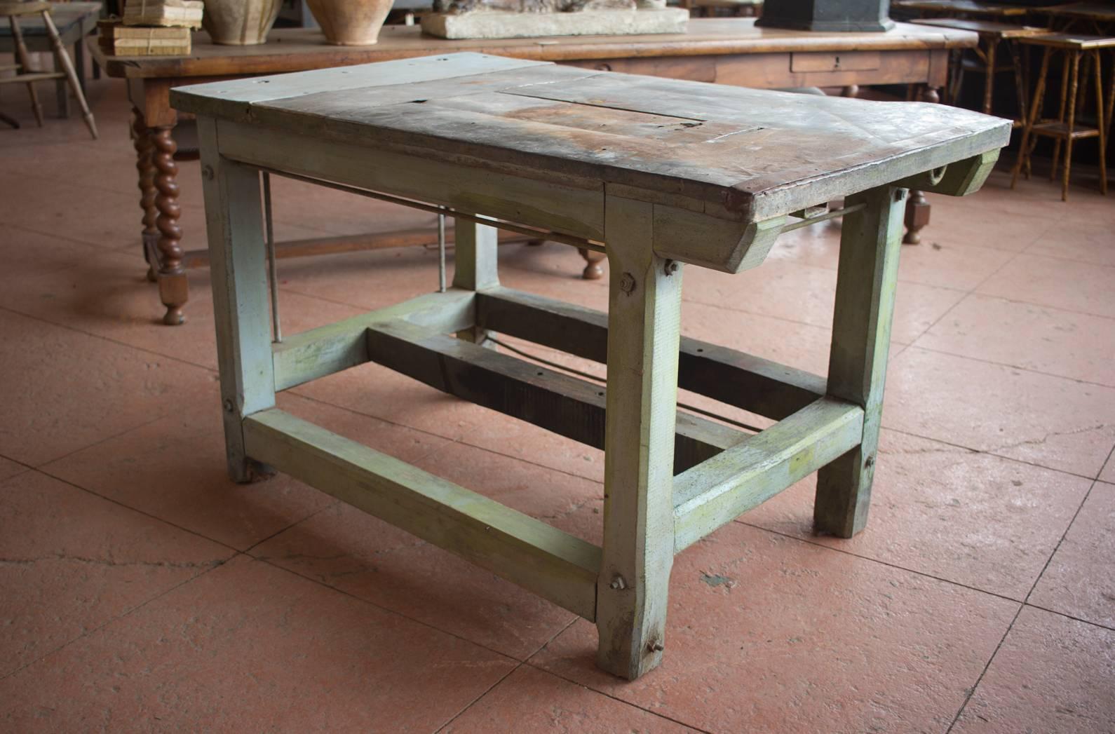 Vintage French Zinc Top Work Table 4