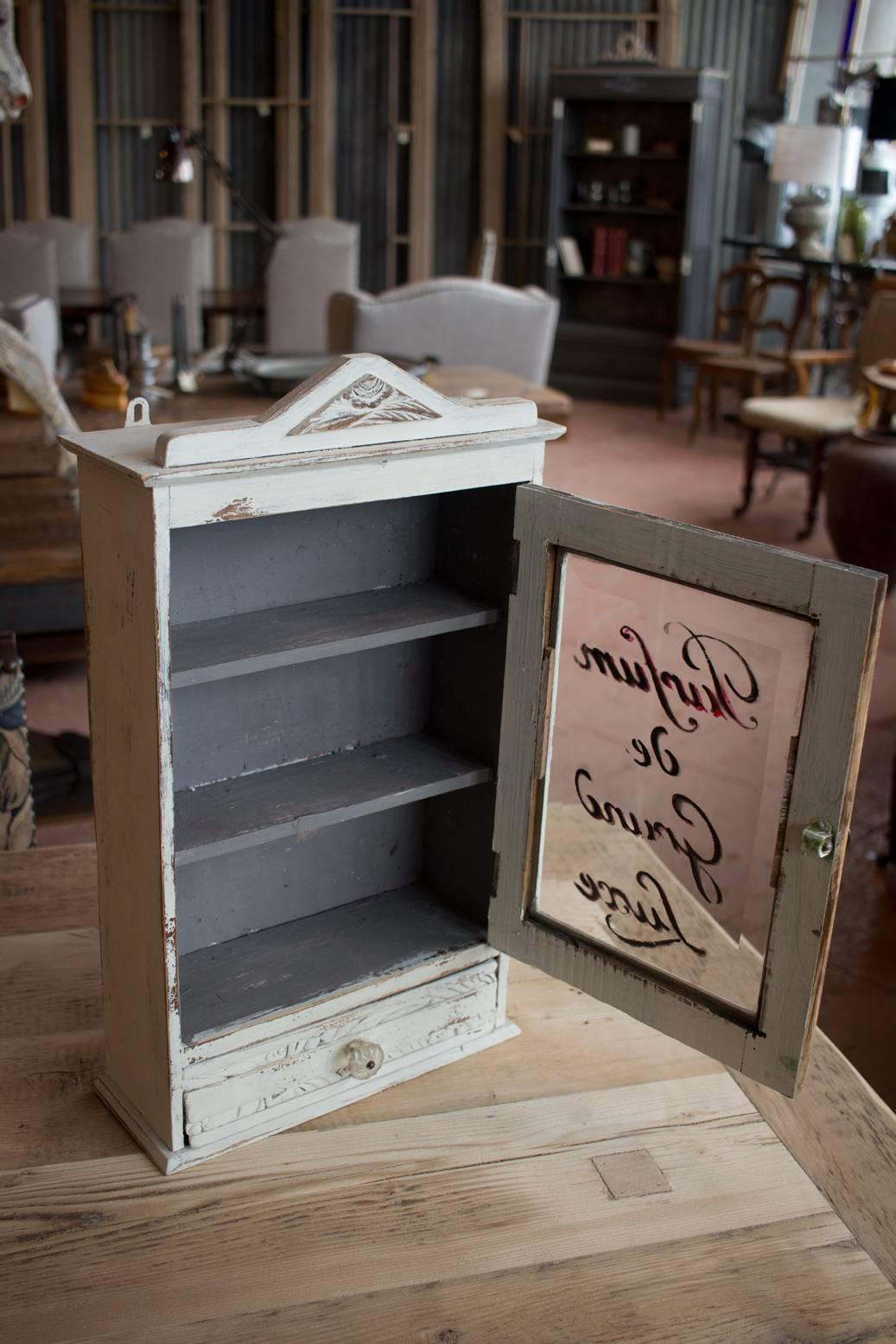 20th Century Small Vintage French Apothecary Cabinet