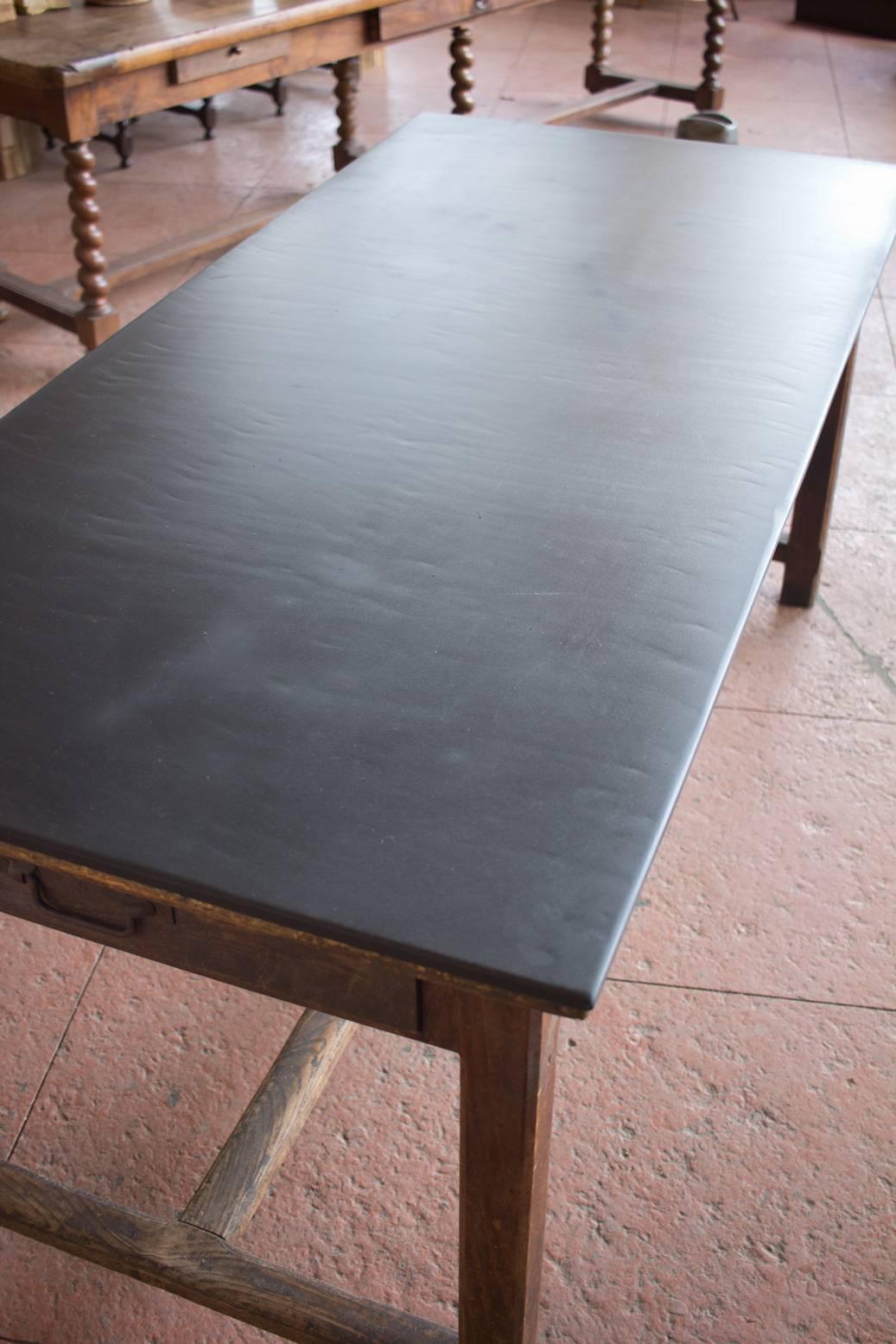 19th Century Antique French Charcuterie Slate Topped Table